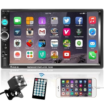 Podofo Double Din Car Stereo Radio 7 Inch Touch Screen Bluetooth Handsfree Mirror Link USB SD FM Aud...