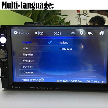 Podofo Double Din Car Stereo with Touch Screen and Bluetooth