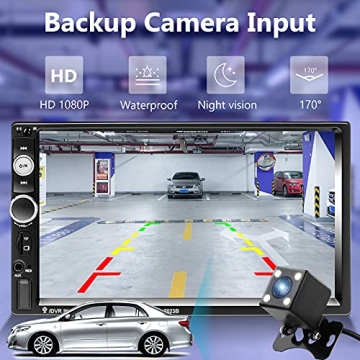 Podofo Double Din Car Stereo with Touch Screen and Bluetooth