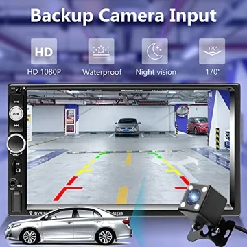 Podofo Double Din Car Stereo with Touch Screen and Bluetooth