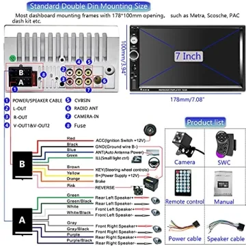 Podofo Double Din Car Stereo with Touch Screen and Bluetooth