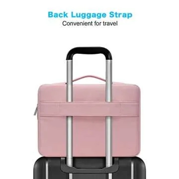 MOSISO 360 Protective Laptop Sleeve Compatible with MacBook Air/Pro, 13-13.3 inch Notebook, Compatible with MacBook Pro 14 inch M4 M3 M2 M1 2024-2021, Horizontal Bag with Belt&Right Pocket, Pink