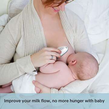 Bellababy Heat+Vibration Lactation Massager (1 Pc),Relieve Ducts Clog,Mastitis,Engorgement and Pain,Increase Milk Flow,6 Modes of Vibration,3 Levles of Heat.