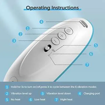 Bellababy Heat+Vibration Lactation Massager (1 Pc),Relieve Ducts Clog,Mastitis,Engorgement and Pain,Increase Milk Flow,6 Modes of Vibration,3 Levles of Heat.