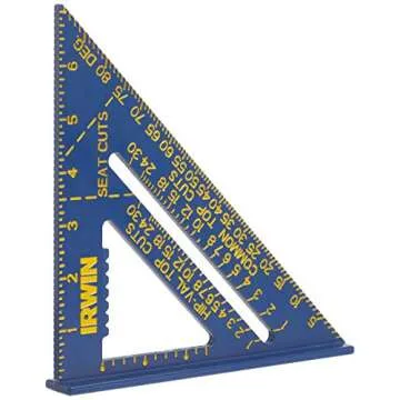 IRWIN Tools Rafter Square, Hi-Contrast Aluminum, Blue, 7-Inch (1794463)