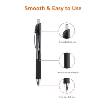 Amazon Basics Gel Pens Retractable Fine Point 12 Pack