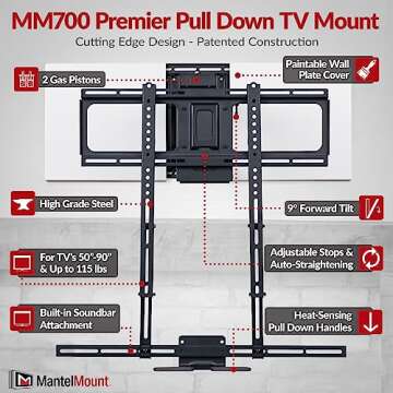 MM700 Fireplace TV Mount for 50-90" TVs - Full Motion Adjustability