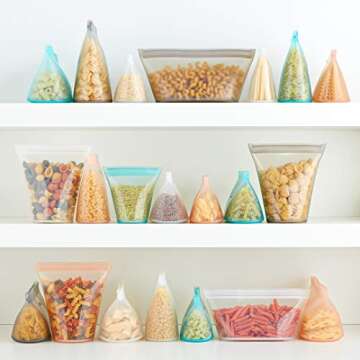 Zip Top Silicone Food Storage Bags - Eco-Friendly & Versatile