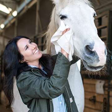 StripHair Bamboo Cloth Wipes Extra Large Reusable 12x12in for Dog Pet Horse Coat Grooming and All Purpose - with Dispenser