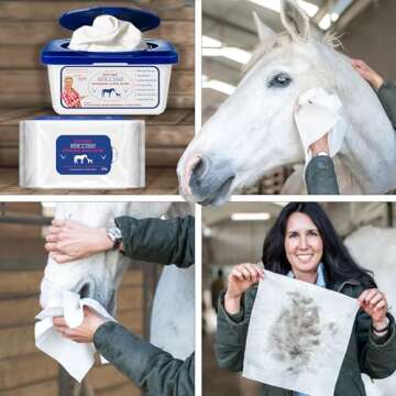 StripHair Bamboo Cloth Wipes Extra Large Reusable 12x12in for Dog Pet Horse Coat Grooming and All Purpose - with Dispenser