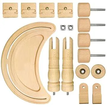 Adjustable Beech Wood Embroidery Hoop Stand for Crafting