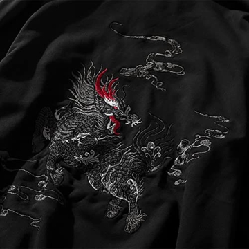 Kirin Embroidered Heavyweight Hoodie for Stylish Men