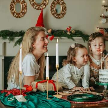 joybest Candle Holder Set of 3, Gold Candlestick Holders for Taper Candles, Taper Candle Holders Fit...