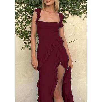 Elegant Ecirod Maxi Dress with Backless Design and Slit