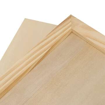 MANCHAP 12 Pack 9 x 12 Inch Wood Canvas Panels, Unfinished Wood Cradled Painting Panel Boards, Wooden Canvas Board Wood Artist Canvas for Painting, Encaustic Art, Wood Burning, Pouring, Crafts