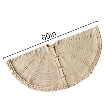 LimBridge Cable Knit Tree Skirt - 60 Inch for Large Trees