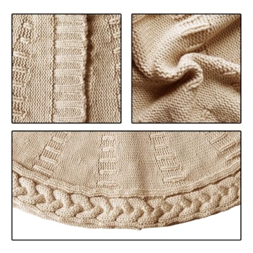 LimBridge Cable Knit Tree Skirt - 60 Inch for Large Trees