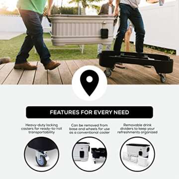 Igloo 125 qt Gray Party Bar Wheeled Cooler