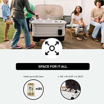 Igloo 125 qt Gray Party Bar Wheeled Cooler