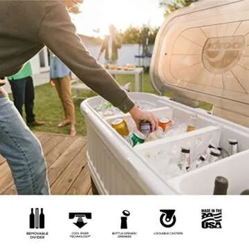 Igloo 125 qt Gray Party Bar Wheeled Cooler for Outdoors