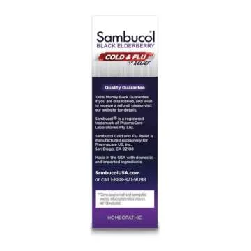Sambucol Cold and Flu Relief Tablets - Homeopathic Cold Medicine, Cold Remedy for Adults, Black Elderberry for Colds, Zinc Cold Remedy - 30 Count