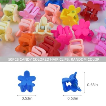 Colorful 50 Pcs Mini Hair Clips for Kids and Adults
