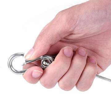 MFL. Stage Lights Safety Cables 110 lb Load Duty 31.5'' Stainless Steel Security Rope for Party Lights DJ Light Stage Lighting, Pack of 10