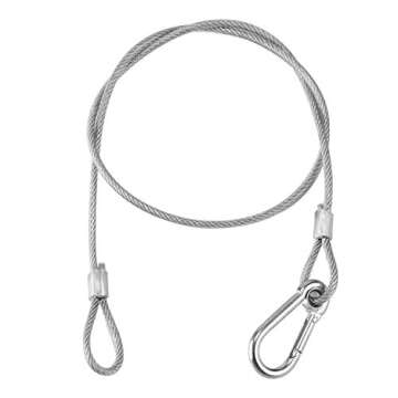 MFL. Stage Lights Safety Cables 110 lb Load Duty 31.5'' Stainless Steel Security Rope for Party Lights DJ Light Stage Lighting, Pack of 10