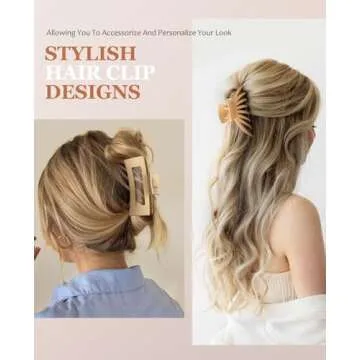 OPAUL Large Matte Hair Clips - Strong Hold & Stylish