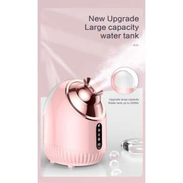 CHIPEL Facial Steamer SPA+ ， Best Professional Nano Ionic Facial Steamer with Cold&Warm&Hot Mist, Home Face Sauna, Daily Hydration ，Portable Humidifier Machine, Deep Clean & Tighten Skin, Pink