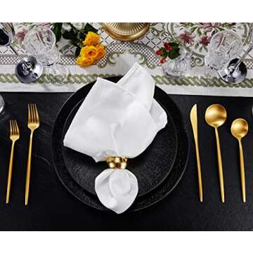 KEAWELL Mia Satin Gold 4-Piece Spoons, 18/10 Stainless Steel, Matte Finish Resists Fingerprints, Sturdy and Sleek Design (7.2" Teaspoon)