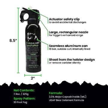 Griz Guard Bear Spray & Holster - Strongest EPA Formula
