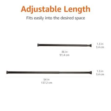 Stylish Amazon Basics Tension Curtain Rod - Adjustable & Easy