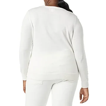Lightweight Women's Crewneck Cardigan in Plus Sizes