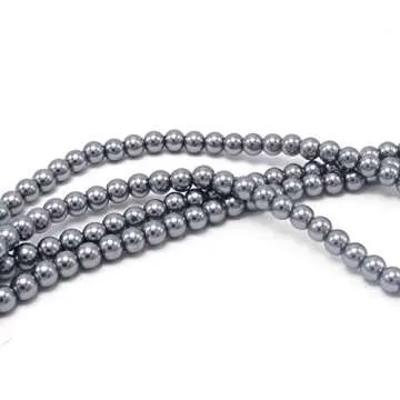 Gray Long Pearl Necklace for Women Layered Faux Pearls Strand Necklace Costume Jewelry, 69",Diameter Pearl 8MM