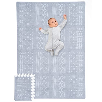 Stylish Baby Play Mat for Your Baby Boy or Girl - Large and Soft Floor Mat Creates A Safe Play Area ...