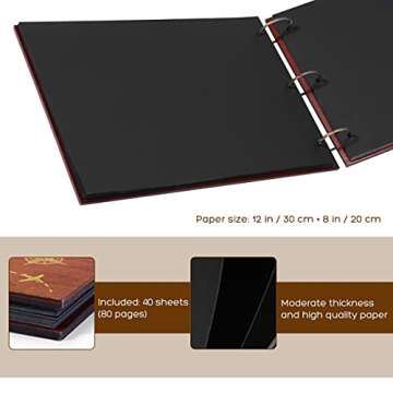 PartyKindom Wooden Photo Album Scrapbook DIY Photo Book, Travel Album Our Adventure Book Scrapbook Supplies, Wooden Self- Adhesive Vintage Map Handmade Memory Book Anniversary Album for Birthday