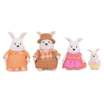 Li'l Woodzeez Hoppingoods Rabbit Family – 4 Figures & Book
