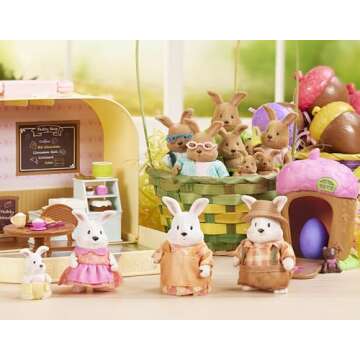 Li'l Woodzeez Hoppingoods Rabbit Family – 4 Figures & Book