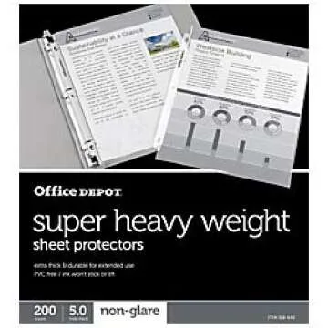 Office Depot® Brand Super Heavyweight Sheet Protectors, 8-1/2" x 11", Non-Glare, Box Of 200