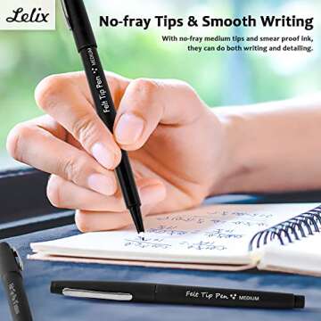 Lelix Felt Tip Pens Pack - Perfect for Writing & Art