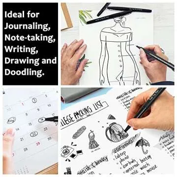 Lelix Felt Tip Pens Pack - Perfect for Writing & Art