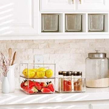 Qilinba Stackable Pantry Organizer Bins Set of 8 Clear Containers