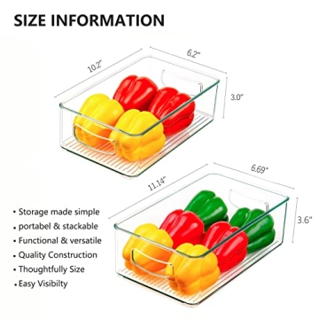 Qilinba Stackable Pantry Organizer Bins Set of 8 Clear Containers