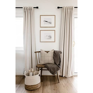 Stylish Blackout Linen Curtains - 2 Panels, 96 inches