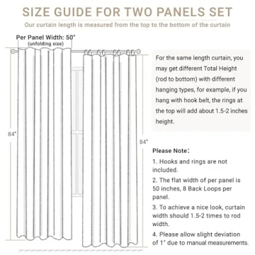 Stylish Blackout Linen Curtains - 2 Panels, 96 inches