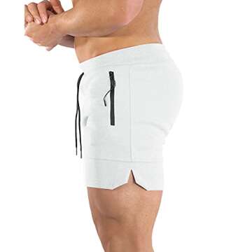 PIDOGYM Men's 5" Gym Workout Shorts,Fitted Jogging Short Pants for Bodybuilding Running Training wit...