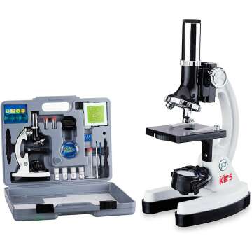 Beginner Microscope Kit for Kids - AmScope 1200X