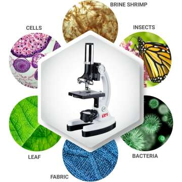 Beginner Microscope Kit for Kids - AmScope 1200X