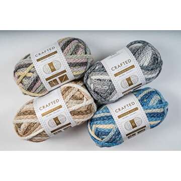 Crafted By Catherine Braided Rope Yarn - 2 Pack (63 Yards Each Skein), Beige, Gauge 6 Super Bulky